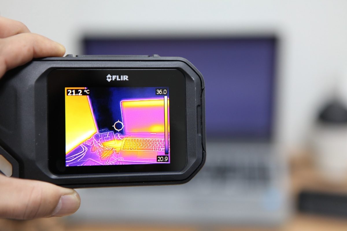 Thermal imaging for heat loss surveying.